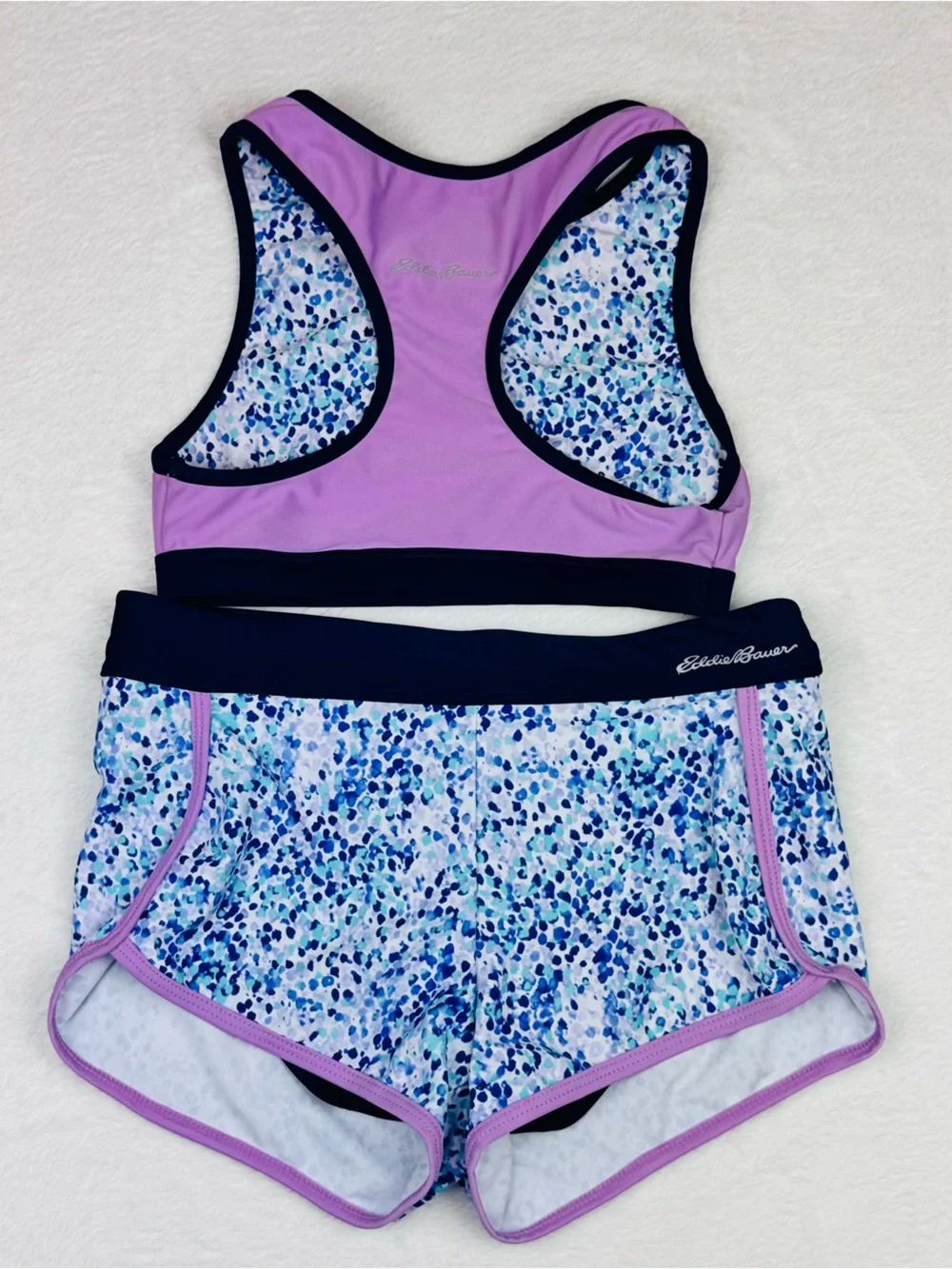 Eddie Bauer 2 piece set. Reversible Swim Top. Coverup shorts. Girls size S (7/8)
